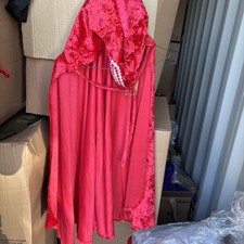 UK Adult Little miss Red Riding Hood Panto Costume Cape Cloak Fancy Dress b1
