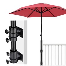 Yescom 7.5ft Deck Umbrella with Base Side Mount Kit Post Holder for Outdoor Rail