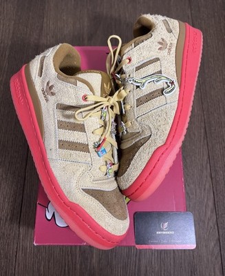 Size 9.5 - The Grinch × adidas Originals Forum Low CL Oat Red ID8896 (Clean)
