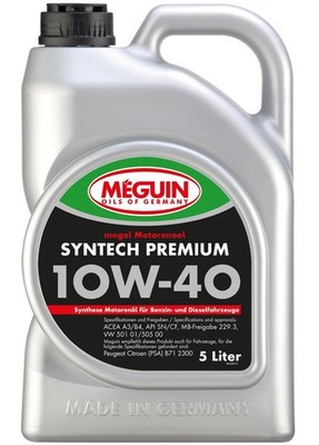 Meguin megol Syntech Premium 10W-40 Motoröl 5 Liter MB 229.3 VW 501 01 505 00