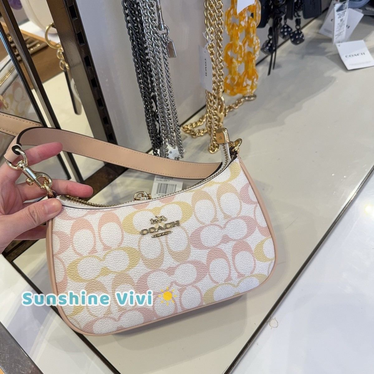 NWT Coach CDW52 Teri Mini Crossbody Bag Pretty Signature Canvas