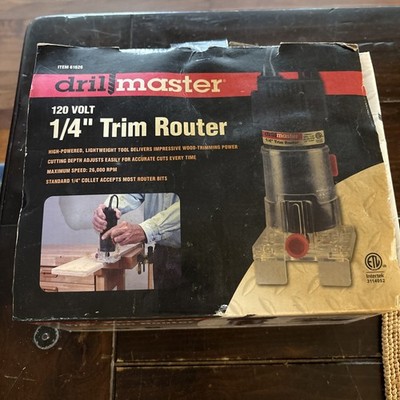 Drill Master 1/4 Inch Trim Router 61626 120VAC 2.4A 26,000 RPM 