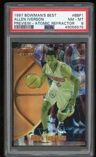 1997-98 Bowmans Best Allen Iverson Preview Atomic Refractor #BBP1 PSA 8