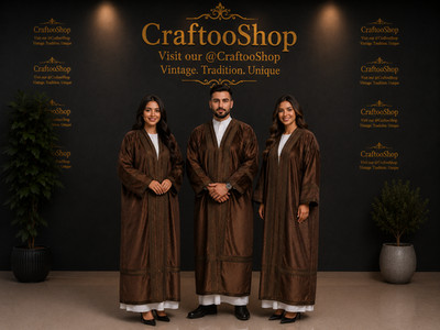 Farwa Brown Coat Bisht , Unique Fur Vintage Arab Style Winter Warm Jacket
