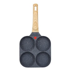 32nd 4 Hole Aluminium Non-Stick Egg Frying Pan for Gas, 9cm x 2cm, Black 