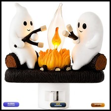 MXXT Ghost Campfire Night Light Plug-in Wall Flickering Flame Halloween 3D