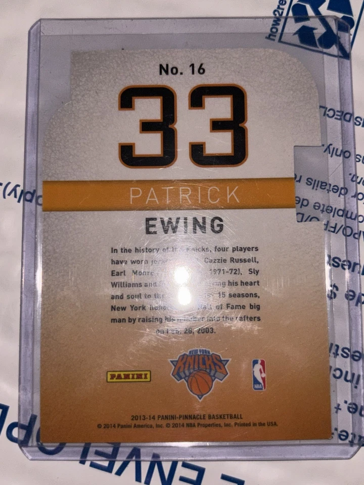2013-14 Panini Pinnacle - Behind the Numbers Patrick Ewing #16 Die-Cut /99 - Imagem 2 de 2