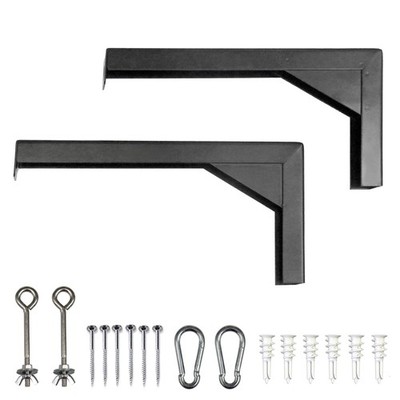 12'' Black Projector Screen L-Brackets, Reinforced Single Metal Welded Constru...