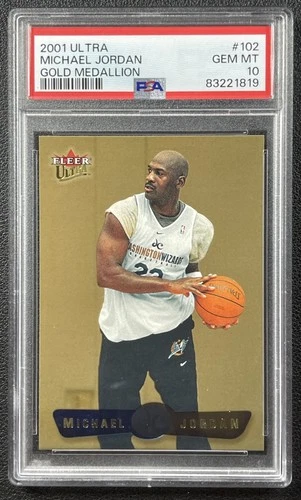 POP 12 MICHAEL JORDAN PSA 10 2001-02 FLEER ULTRA #102 GOLD MEDALLION GEM MINT SP