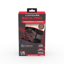 Copper Fit Back Pro Black Power X Straps Technology Compression Back Support