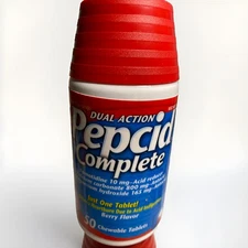 Pepcid Complete Acid Reducer Antacid - Berry Flavor 50 Chewable Tablets