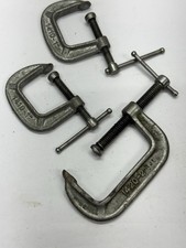 Lot 3 C Clamps 1" 2" IRWIN M410 M420 Vintage Metal Made in USA Tools