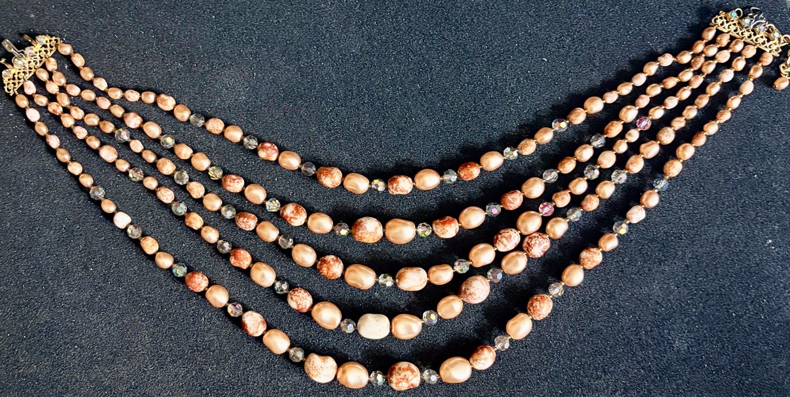 VINTAGE ESTATE ANTIQUE  DANGLING BIB NECKLACE