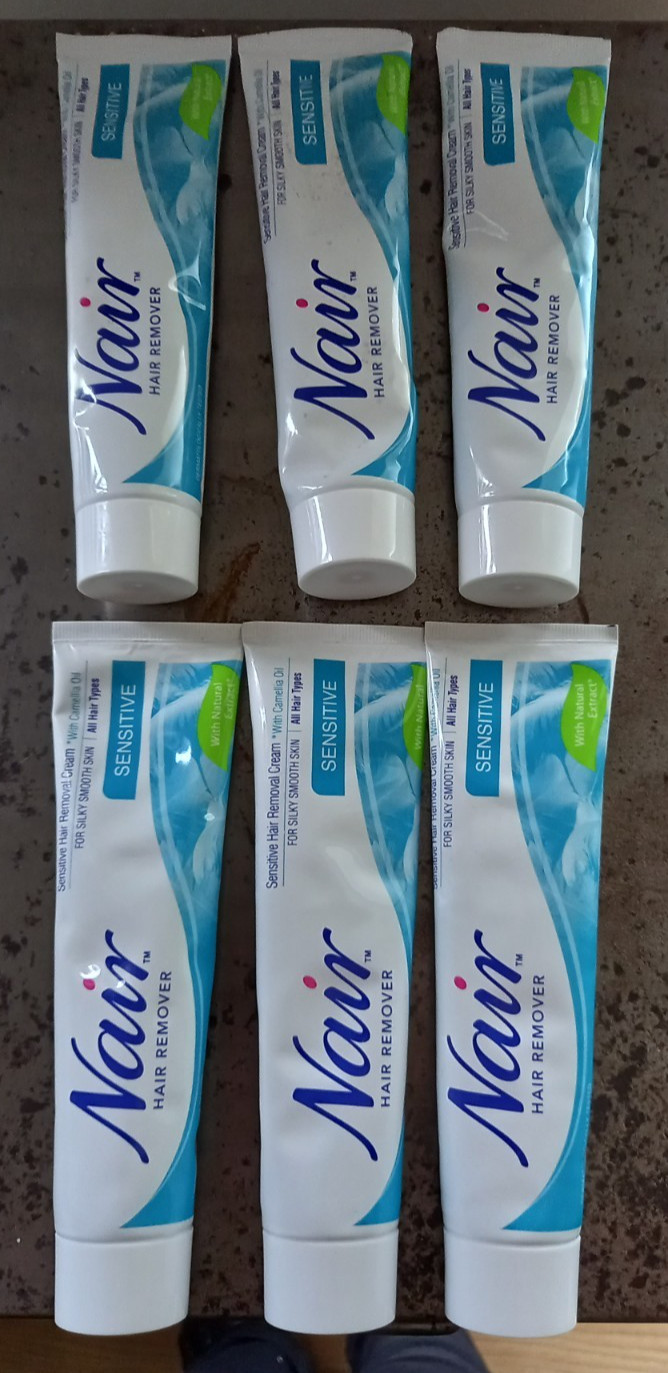 6 x Nair Sensitive Hair Removal Cream With Camelia Oil Discontinued,  Rare, 80ml