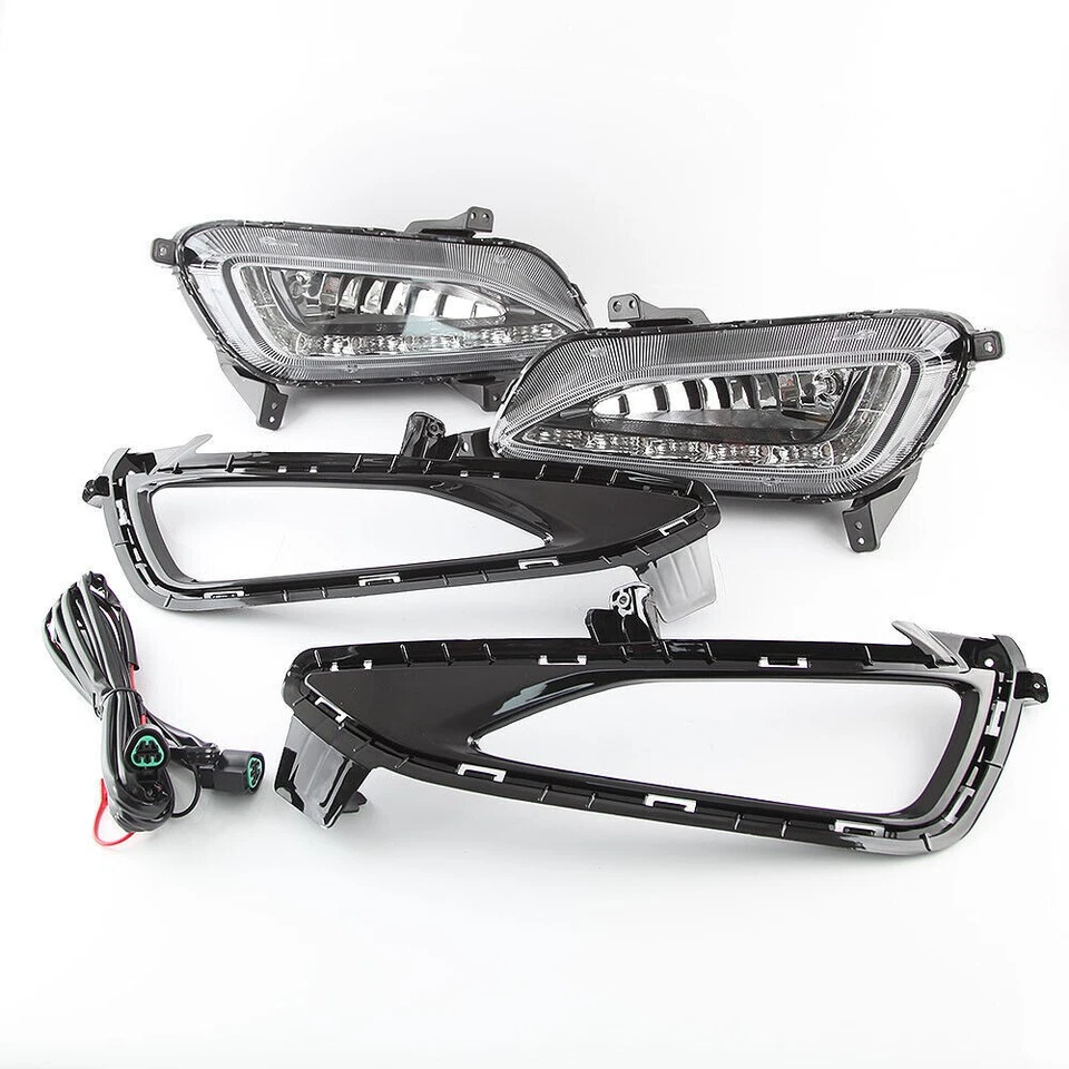 LED DRL Fog lights Daytime Running Lights Head Lamp Fit For Hyundai Tucson 15-17 - Image 2 of 4