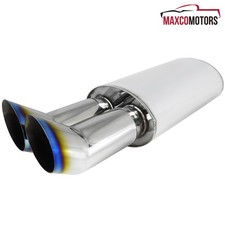 Muffler Exhaust Fits Dual Slant Tip Dtm 2.5 Inlet High Flow Racing Burnt Tip Muffler Exhaust Fits Dual Slant Tip Dtm 2.5 Inlet High Flow Racing Burnt Tip