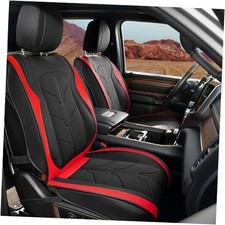Seat Covers for 2009-2025 Dodge Ram 1500 2500 3500 Flat Back Seat Black-Red