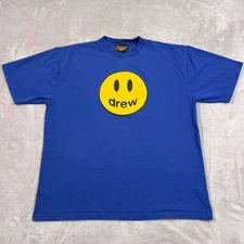 Drew House Shirt Mens Size Large Blue Short Sleeve Graphic Crewneck Cotton