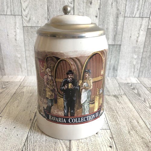Vintage Stroh's Bavaria Collection III Bierstein mit Zinndeckel #08403 - Bild 5 von 15