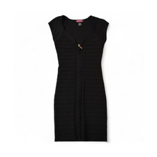 Vintage Y2K Say What? Ribbed Bandage Dress Small Black Cyber Core Clubwear Mini