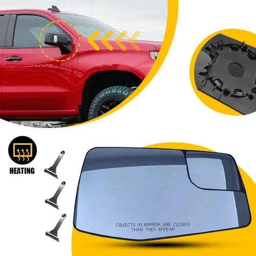 Right Mirror Glass Heated For 2019-2023 Chevrolet Silverado 1500 GMC Sierra 1500