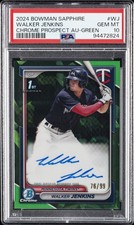 2024 BOWMAN SAPPHIRE AUTOGRAPHS GREEN #WJ WALKER JENKINS AUTO 76/99 PSA 10