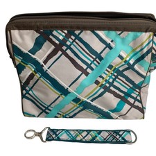THIRTY-ONE Cosmetic Zippered Travel Bag. UPTOWN PLAID Retired Collection Unused