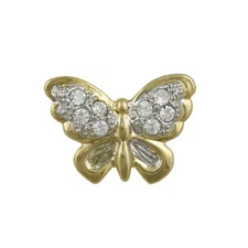 Small Gold and Silver Butterfly Lapel Tac Pin - SPA982