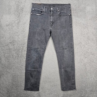 Levis 502 Taper Mens Faded Black Stretch Denim Jeans 36x32 (Measures 34x28)
