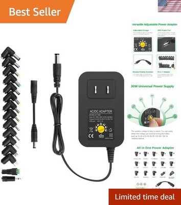 30W Universal Switchable Power Adapter with 15 Plugs - Ultimate Device Solution