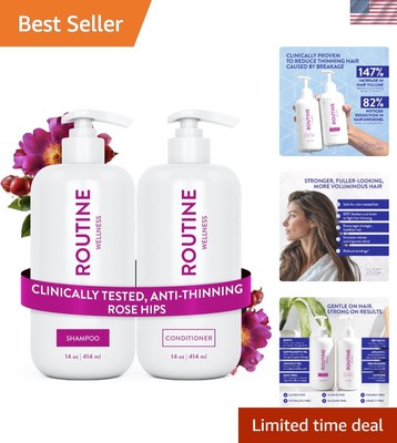 Anti-Thinning Shampoo and Conditioner Set for Thinning Hair - Biotin DHT Bloc...