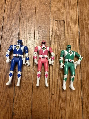 Vintage Mighty Morphin Power Ranger Flip Head Lot Of 3 Figures 1995