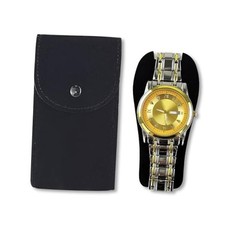 Watch Pouch, Velvet Watch Travel Case Built-in Pad for Men and Women, Black