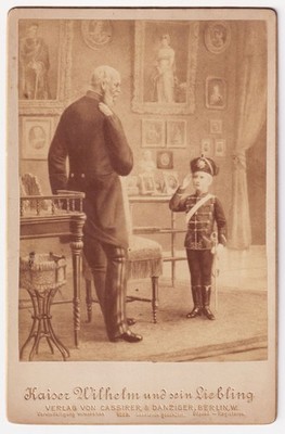 Kaiser Wilhelm I u. Wilhelm II - Portrait Kabinett Photo vintage Foto