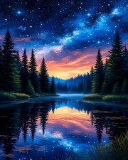 Yezavesu Starry Sky Paint by Numbers Kit for Adults Y-OP-Frameless0726