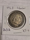 Netherlands Antilles 1 Guilder Silver Foreign Coin — photo 1
