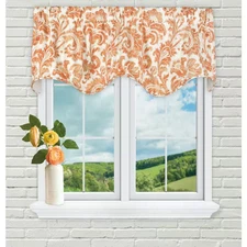 Boxtree 16 In. L Cotton Lined Scallop Valance in Orange