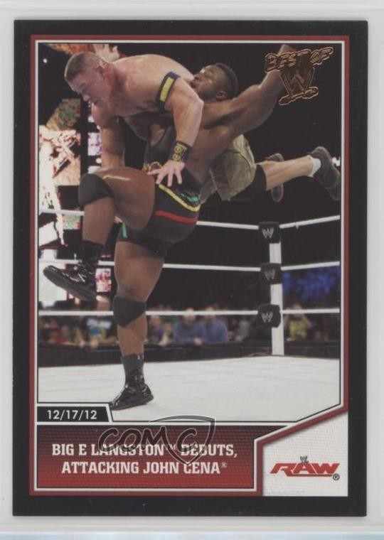 2013 Best of WWE Bronze Big E Langston Debuts Attacking John Cena Rookie RC md3