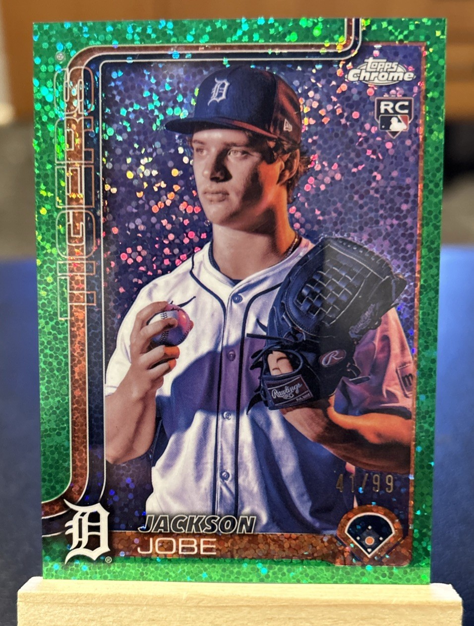 2025 Topps Chrome -Image Variation Jackson Jobe #249 Green Speckle Refractor /99