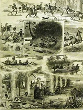 HOT LAKES OF NEW ZEALAND SPORTS 1880 Art Print Matted