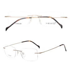 Ultra-Light 100% Pure Titanium Glasses Rimless Optical Eyeglasses Frames Rx Able