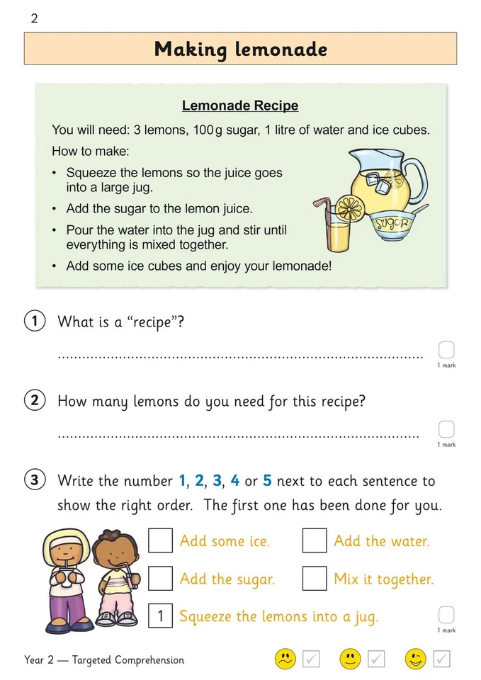 KS1 Year 2 English Targeted Reading Comprehension Book 1 with Answer Ages 6-7 - Image 3 of 4