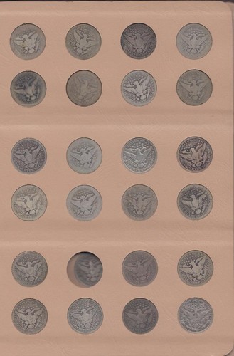 REDUZIERT!! FAST KOMPLETTER BARBER QUARTERS SET 1892-1916 PDOS AG-VG (FEHLEN 3) - Bild 4 von 9