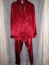 VTG California Dynasty 2 Piece Floral Shortie Satin Pajama Set XL Made USA EUC