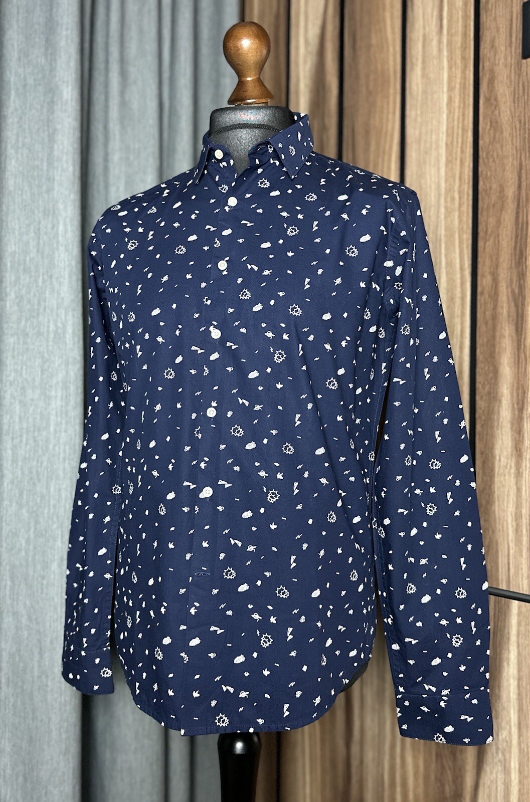 Knowledge Cotton Apparel Print Organic Shirt Long… - image 1