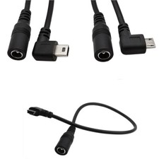 DC 5.5mm x 2.1mm Female to Micro USB Mini Male Adapter Connector Cable Angle 90 