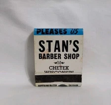 Vintage Matchbook Stan's Barber Shop Chetek Wisconsin Advertising Matches Full
