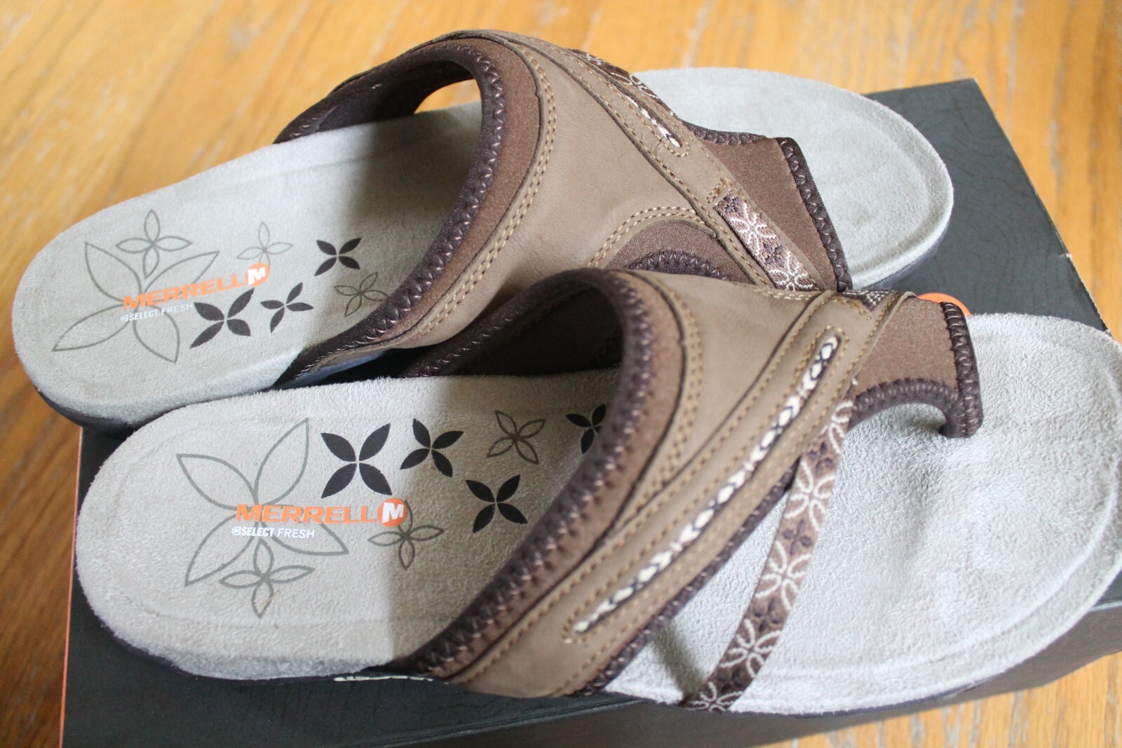 MERRELL sandali infradito donna marrone terra scuro TERRAN POST scarpe US 10