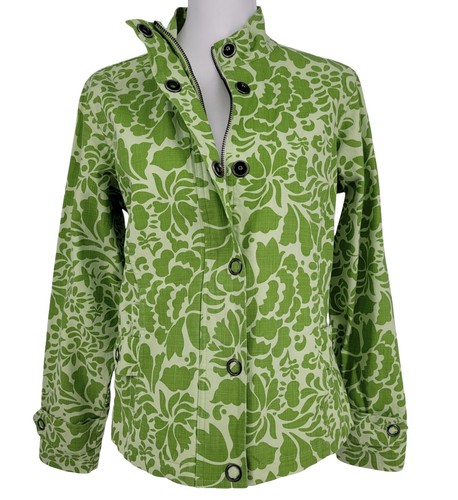 Coldwater Creek sz 14 Open Front Jacket Embroidery Floral Lined C7