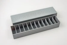 Barber Brick - GRAY (SECURE 12 slot Clipper Blade Organizer with Snap Lid)